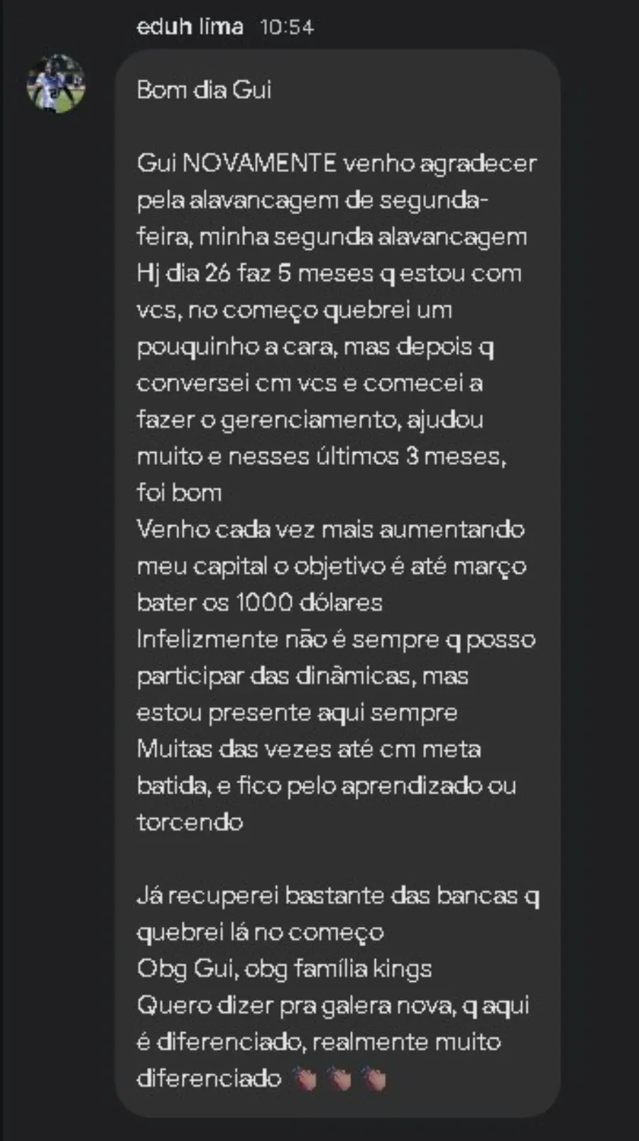 Print de conversa — Eduardo Lima